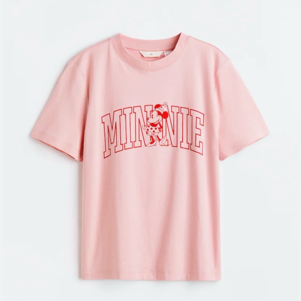 H&M Light Pink Minnie Graphic Tee